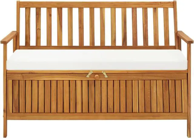 Alt view image 14 of 17 - vidaXL Outdoor Storage Bench Deck Box for Patio Furniture Solid Wood Acacia