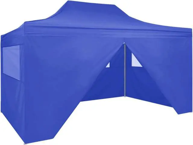 Alt view image 11 of 19 - vidaXL Professional Folding Party Tent with 4 Sidewalls 9.8'x13.1' Steel Blue