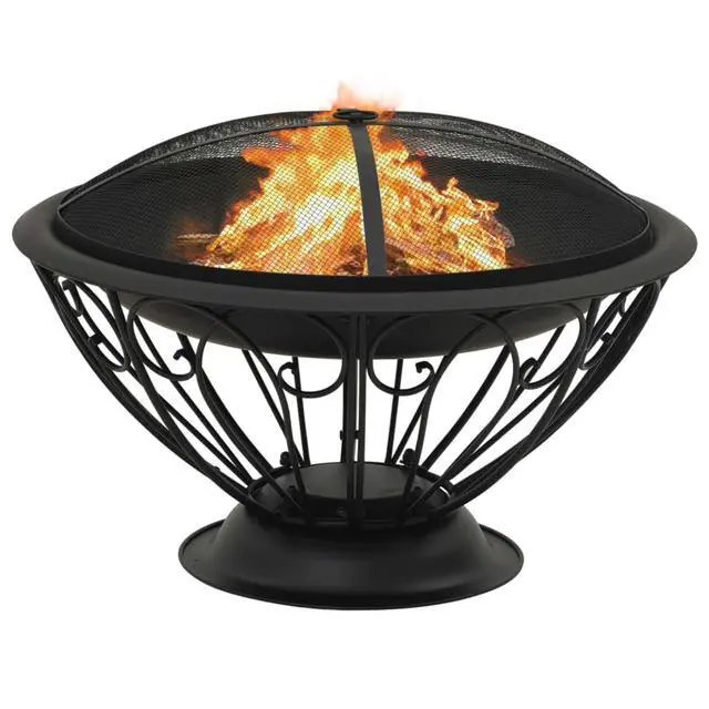 Alt view image 12 of 13 - vidaXL Fire Pit Outdoor Fireplace for Camping Firebowl with Poker XXL Steel