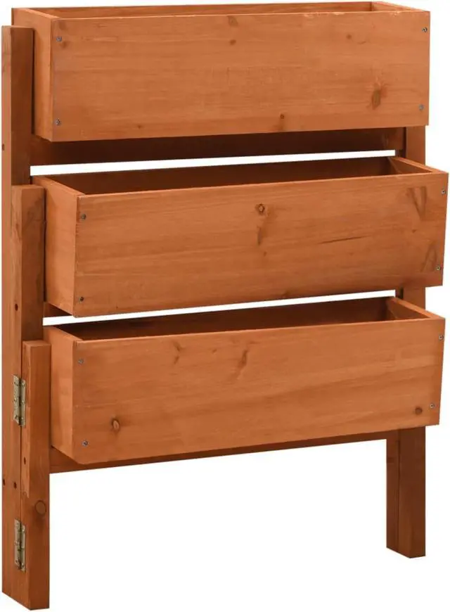 Alt view image 9 of 13 - vidaXL Planter Foldable Flower Box Raised Garden Bed Planter Solid Firwood