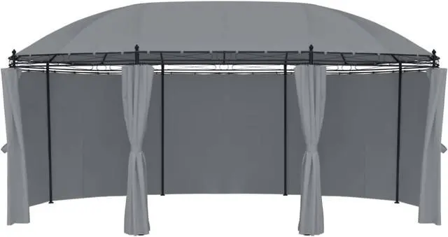 Alt view image 4 of 11 - vidaXL Gazebo with Curtains 208.7"x137.8"x104.3" Anthracite