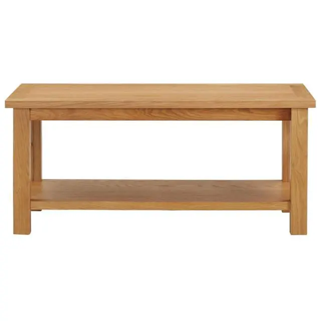 Alt view image 15 of 17 - vidaXL Solid Oak Wood Coffee Table Couch Accent Living Room Side End Storage