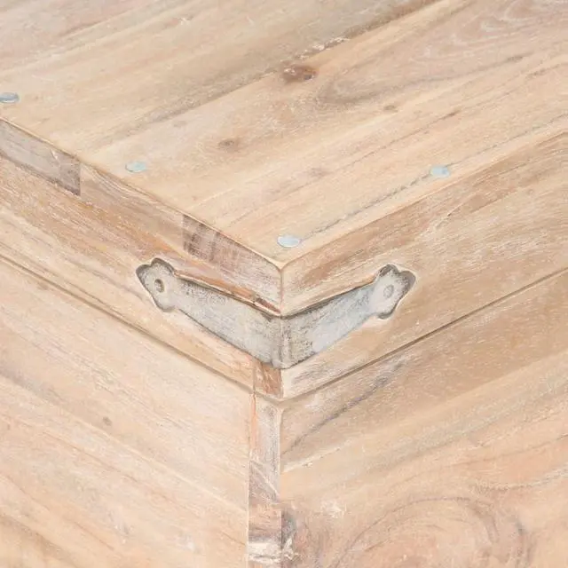 Alt view image 15 of 15 - vidaXL Solid Acacia Wood Chest 15.7" Storage Box Bench Wooden Hall Cabinet