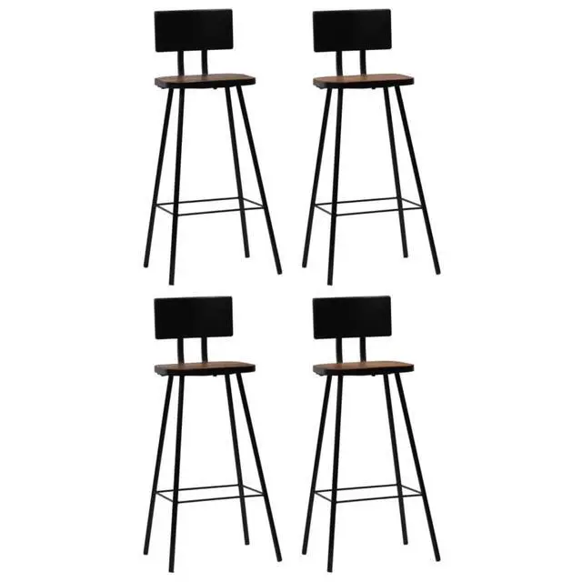 Alt view image 12 of 14 - vidaXL Bar Stools Counter Height Stool Island Stool 4 Pcs Solid Reclaimed Wood