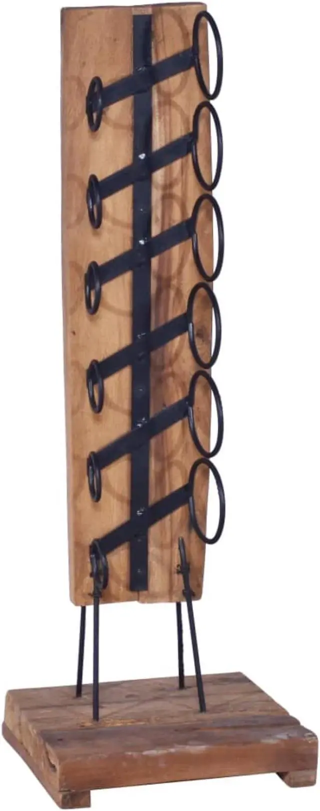 Alt view image 10 of 14 - vidaXL Wine Rack Wine Bottle Holder for 6 Bottles Floor Wine Cabinet Solid Teak
