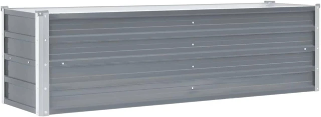 Alt view image 12 of 14 - vidaXL Garden Raised Bed Open Bottom Galvanized Steel 63" Gray DIY Garden Bed