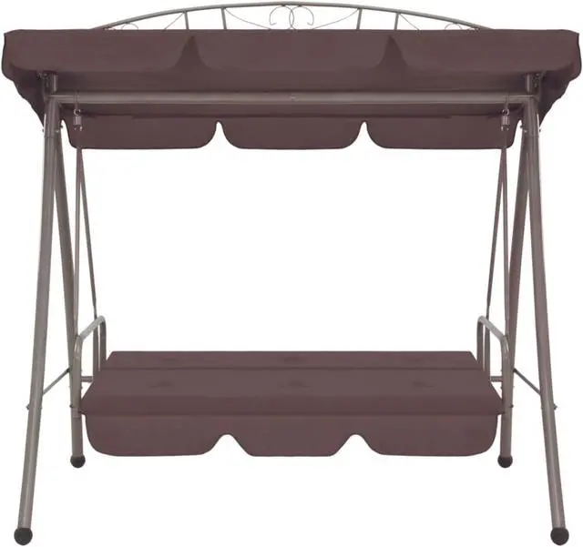 Alt view image 2 of 10 - vidaXL Outdoor Convertible Swing Bench with Canopy Coffee