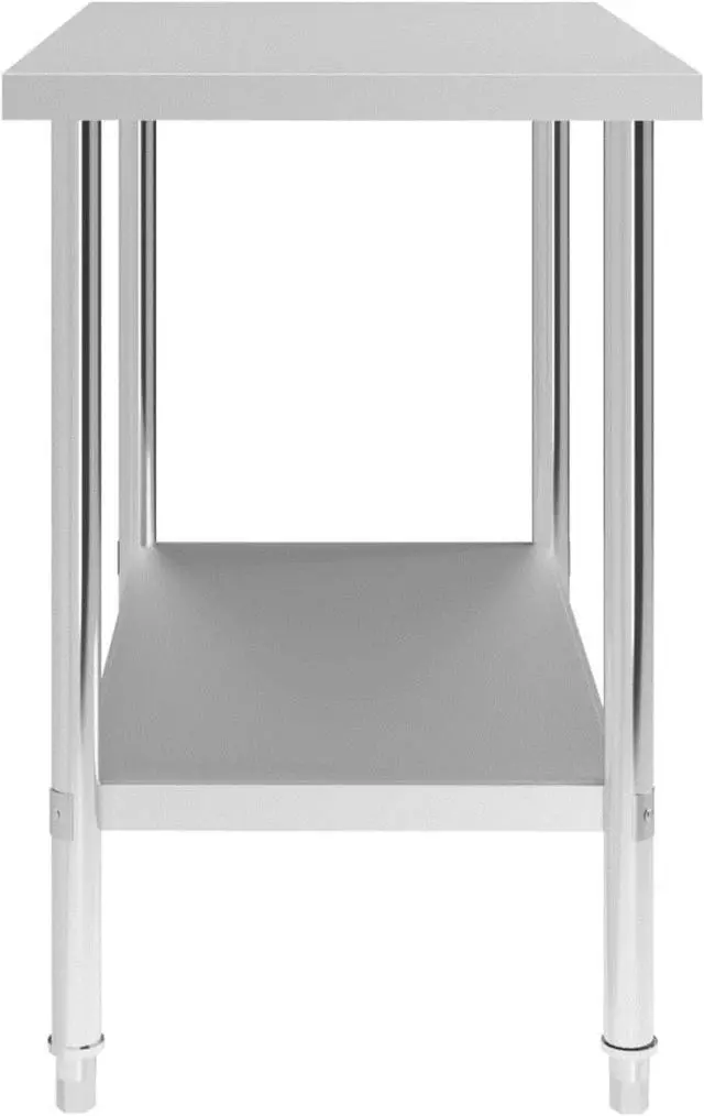 Alt view image 13 of 13 - vidaXL Work Table Stainless Steel Table for Restaurant Home and Hotel Commercia
