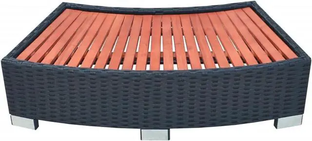 Alt view image 10 of 16 - vidaXL Spa Step Poly Rattan Black Deck Patio Hot Tub Bathtub Pool Footstep
