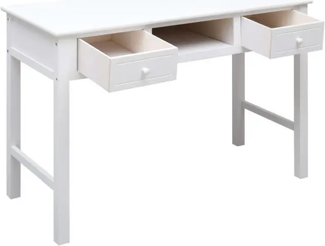 Alt view image 3 of 7 - vidaXL Writing Desk Computer Desk Laptop Table Home Workstation White Wood