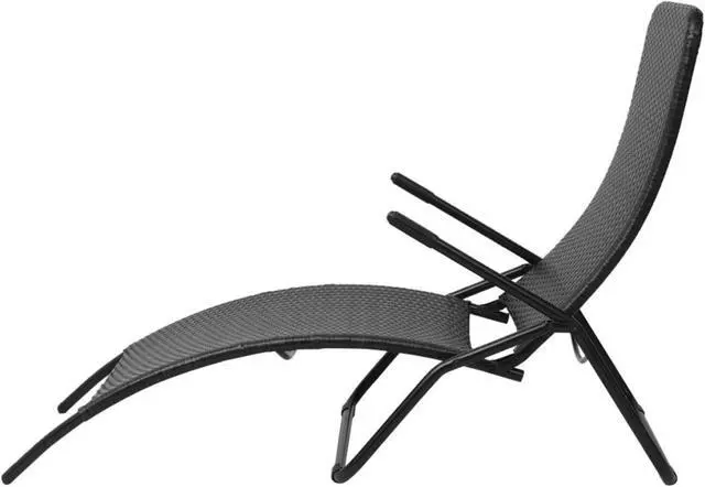 Alt view image 12 of 14 - vidaXL Patio Lounge Chair Outdoor Chaise Lounge Chair Sunbed Poly Rattan Black