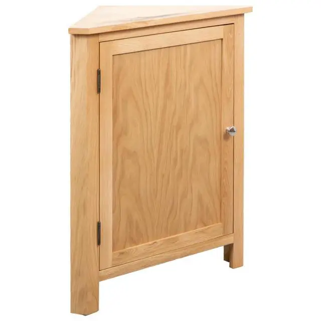 Alt view image 19 of 20 - vidaXL Solid Oak Wood Corner Cabinet Space Saving Storage 23.2" Hallway Shelf