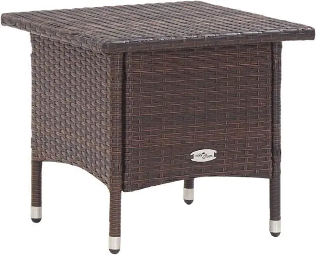 Main image of vidaXL Tea Table Brown 19.7"x19.7"x18.5" Poly Rattan