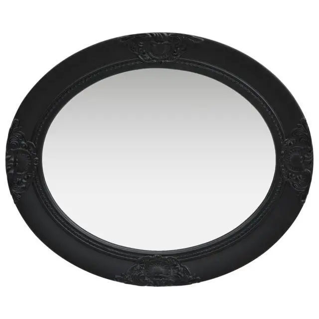 Alt view image 18 of 18 - vidaXL Wall Mirror Baroque Hanging Oval Mirror for Bedroom Living Room Black