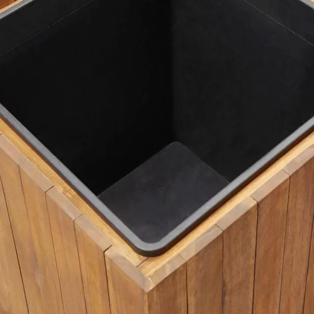 Alt view image 9 of 11 - vidaXL Solid Acacia Wood Garden Raised Bed Pot 9.6"x9.6"x9.8" Planter Box