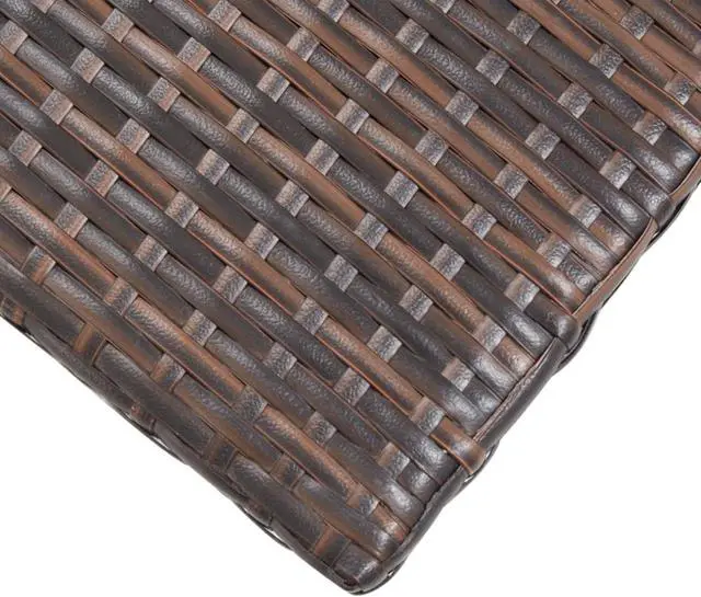 Alt view image 4 of 9 - vidaXL Tea Table Brown 19.7"x19.7"x18.5" Poly Rattan