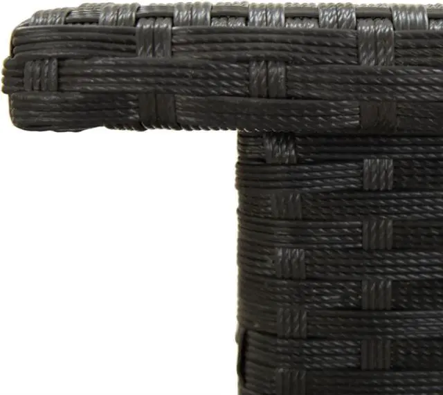 Alt view image 3 of 11 - vidaXL Tea Table Black 19.7"x19.7"x18.5" Poly Rattan