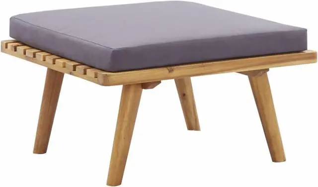 Main image of vidaXL Garden Footstool with Cushion 23.6"x23.6"x11.4" Solid Acacia Wood