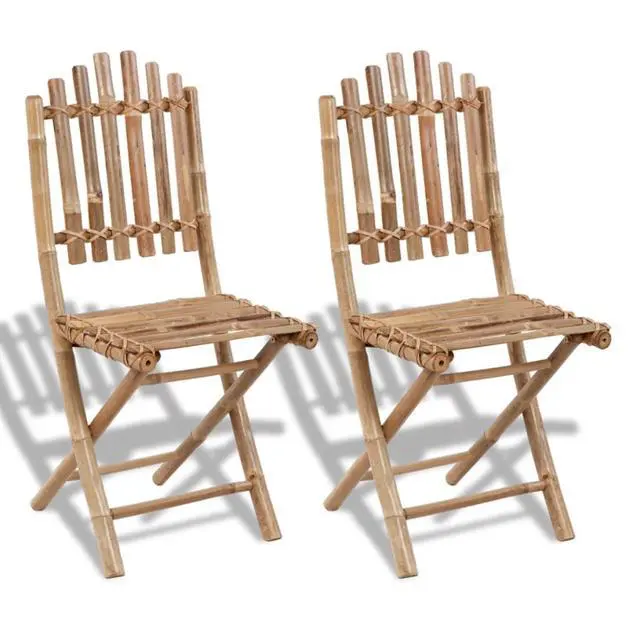 Main image of vidaXL Folding Garden Chairs 2 pcs Bamboo