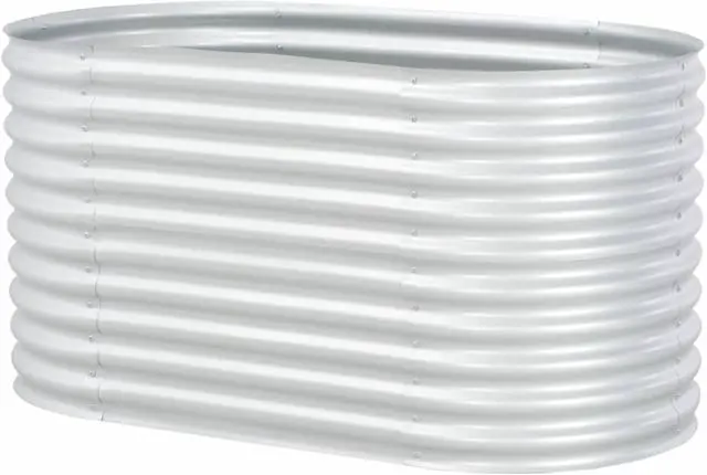 Alt view image 11 of 12 - vidaXL Garden Raised Bed 63"x31.5"x31.9" Galvanized Steel Silver Flower Box