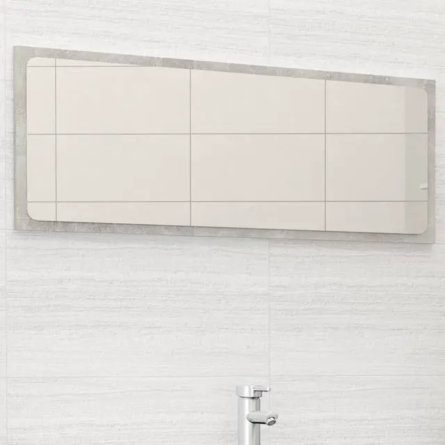 Alt view image 10 of 12 - vidaXL Mirror Wall Mounted Rectangular Bath Mirror Concrete Gray Engineered Wood