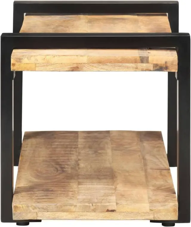 Alt view image 3 of 7 - vidaXL TV Cabinet 35.4"x15.7"x15.7" Rough Mango Wood