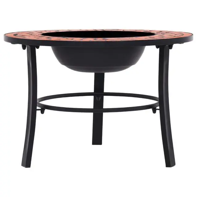 Alt view image 14 of 20 - vidaXL Fire Pit Fireplace Camping Picnic Firebowl Outdoor Terracotta Ceramic