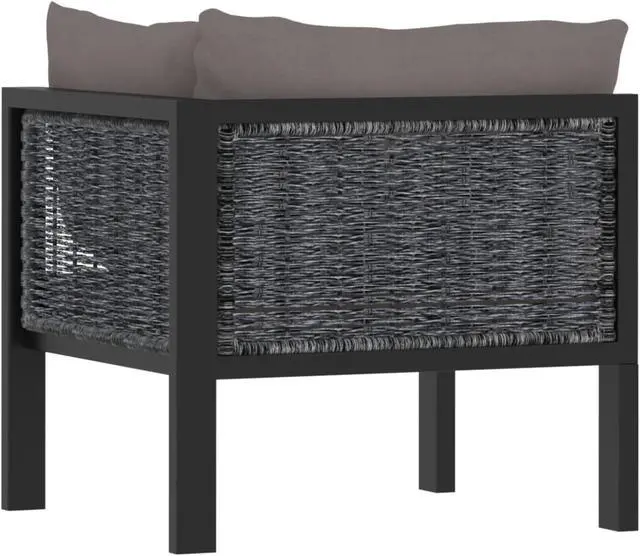 Alt view image 3 of 10 - vidaXL Sectional Corner Sofa with Left Armrest Poly Rattan Anthracite