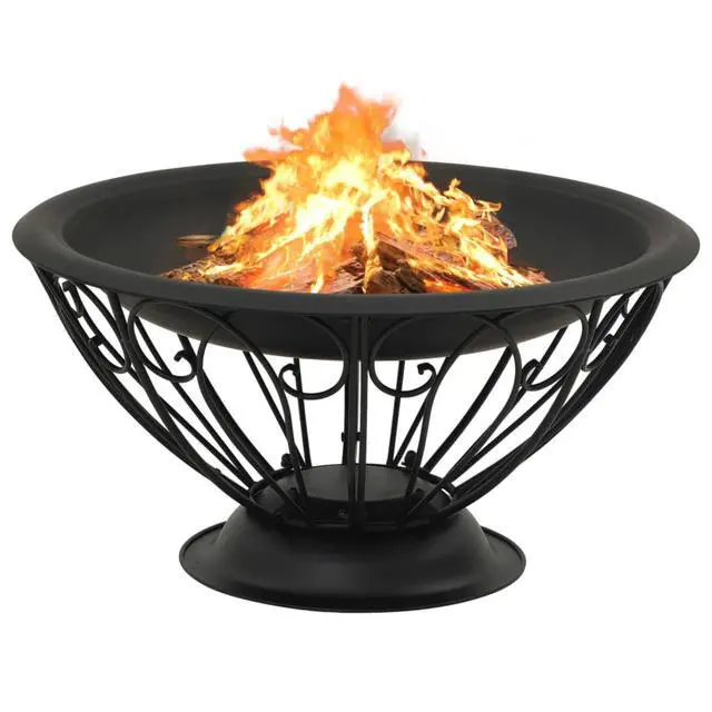 Alt view image 13 of 13 - vidaXL Fire Pit Outdoor Fireplace for Camping Firebowl with Poker XXL Steel