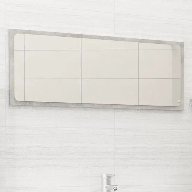 Alt view image 9 of 11 - vidaXL Mirror Wall Mounted Rectangular Bath Mirror Concrete Gray Engineered Wood