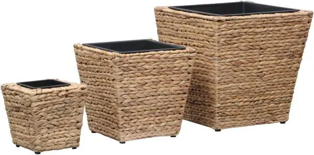 Alt view image 8 of 11 - vidaXL Raised Beds 3 Pcs Planter Flower Box Pot Plant Stand Water Hyacinth