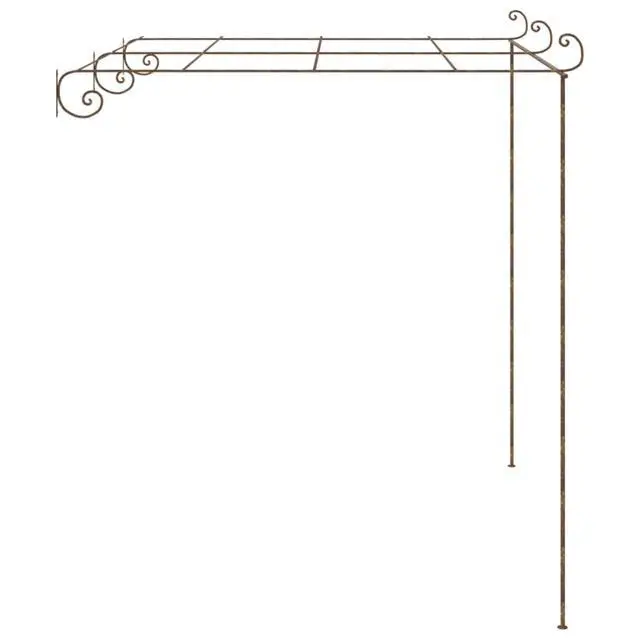Alt view image 2 of 10 - vidaXL Garden Rose Arch Antique Brown 9.8'x9.8'x8.2' Iron