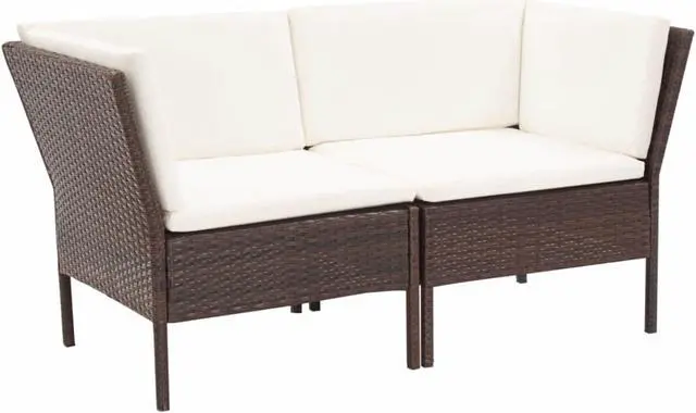 Alt view image 3 of 11 - vidaXL 6 Piece Garden Lounge Set with Cushions Poly Rattan Brown