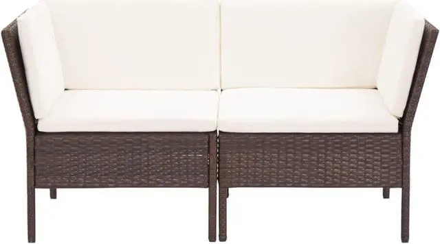 Alt view image 4 of 11 - vidaXL 6 Piece Garden Lounge Set with Cushions Poly Rattan Brown