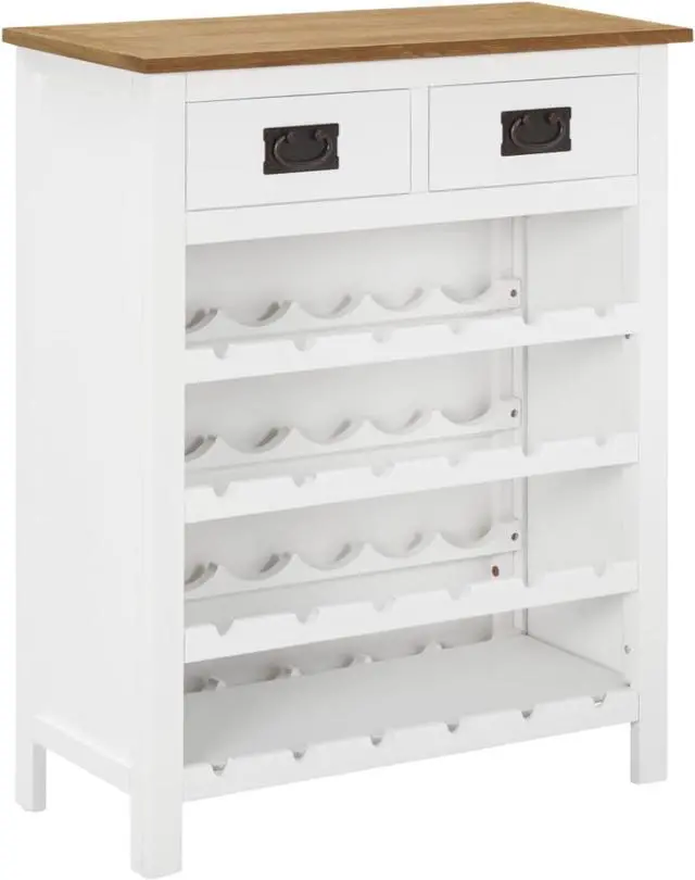 Alt view image 11 of 13 - vidaXL Wine Cabinet Bottle Holder 2 Drawers Floor Wine Cabinet Solid Oak Wood