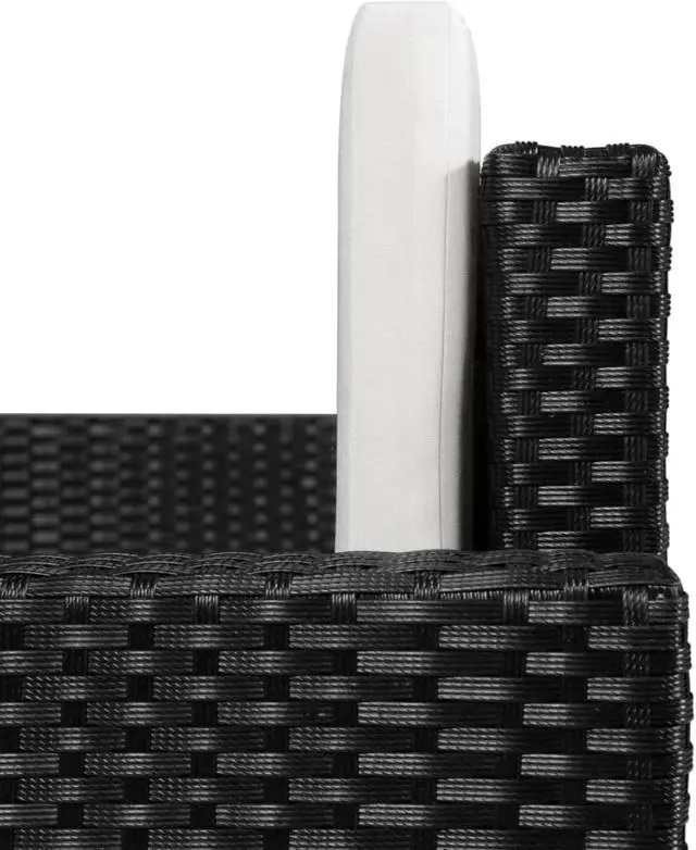 Alt view image 14 of 17 - vidaXL 2 Seater Sofa Couch with Cushions Patio Wicker Love Seat PE Rattan Black