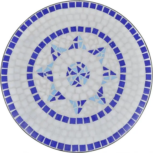 Alt view image 8 of 9 - vidaXL Bistro Table Mosaic Ceramic Blue White Outdoor Garden Patio Cafe Coffee