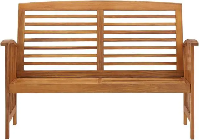 Alt view image 9 of 10 - vidaXL Outdoor Patio Bench 2-Seater Bench with Armrests Solid Wood Acacia