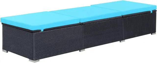 Alt view image 10 of 16 - vidaXL Patio Lounge Chair Outdoor Chaise Lounge with Cushion Poly Rattan Black