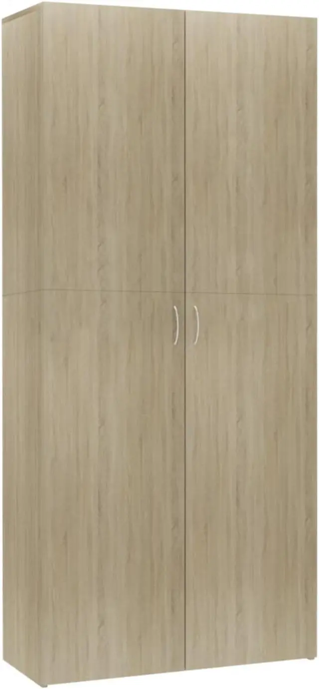 Alt view image 2 of 10 - vidaXL Shoe Cabinet Sonoma Oak 31.5"x14"x70.9" Chipboard