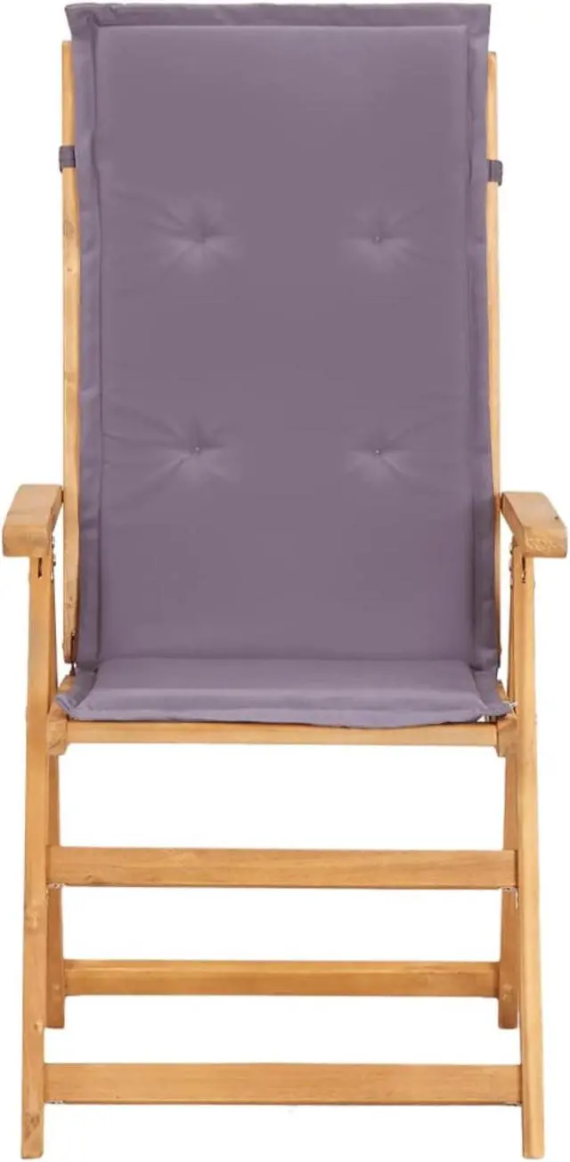 Alt view image 13 of 15 - vidaXL Outdoor Recliner Chairs 2 Pcs Reclining Chair Brown Solid Wood Acacia