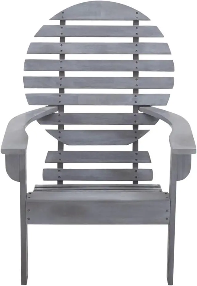 Alt view image 9 of 12 - vidaXL Folding Adirondack Chair Lawn Chair for Porch Solid Wood Acacia Gray