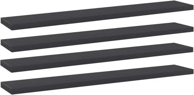 Alt view image 9 of 13 - vidaXL Floating Shelf Wall Mounted Bookshelf Board 4 Pcs Gray Engineered Wood