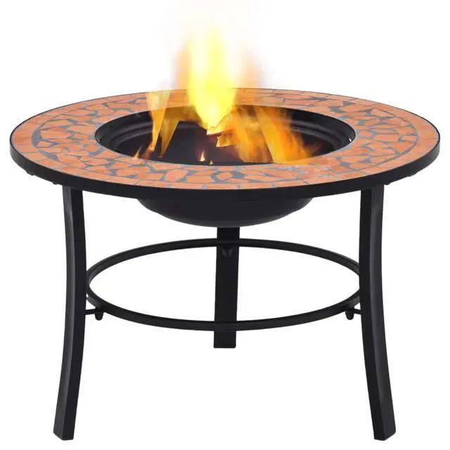 Alt view image 13 of 20 - vidaXL Fire Pit Fireplace Camping Picnic Firebowl Outdoor Terracotta Ceramic