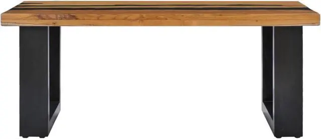 Alt view image 13 of 13 - vidaXL Coffee Table End Table Side Sofa Table Solid Wood Teak and Lava Stone