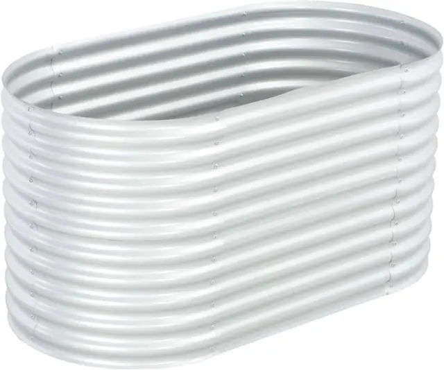 Alt view image 8 of 12 - vidaXL Garden Raised Bed 63"x31.5"x31.9" Galvanized Steel Silver Flower Box