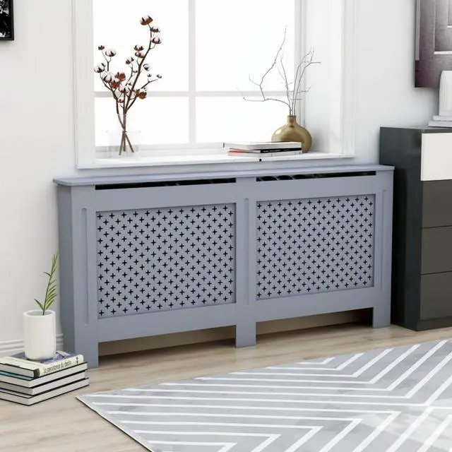Main image of vidaXL Radiator Cover Anthracite 67.7"x17.5"x31.9" MDF