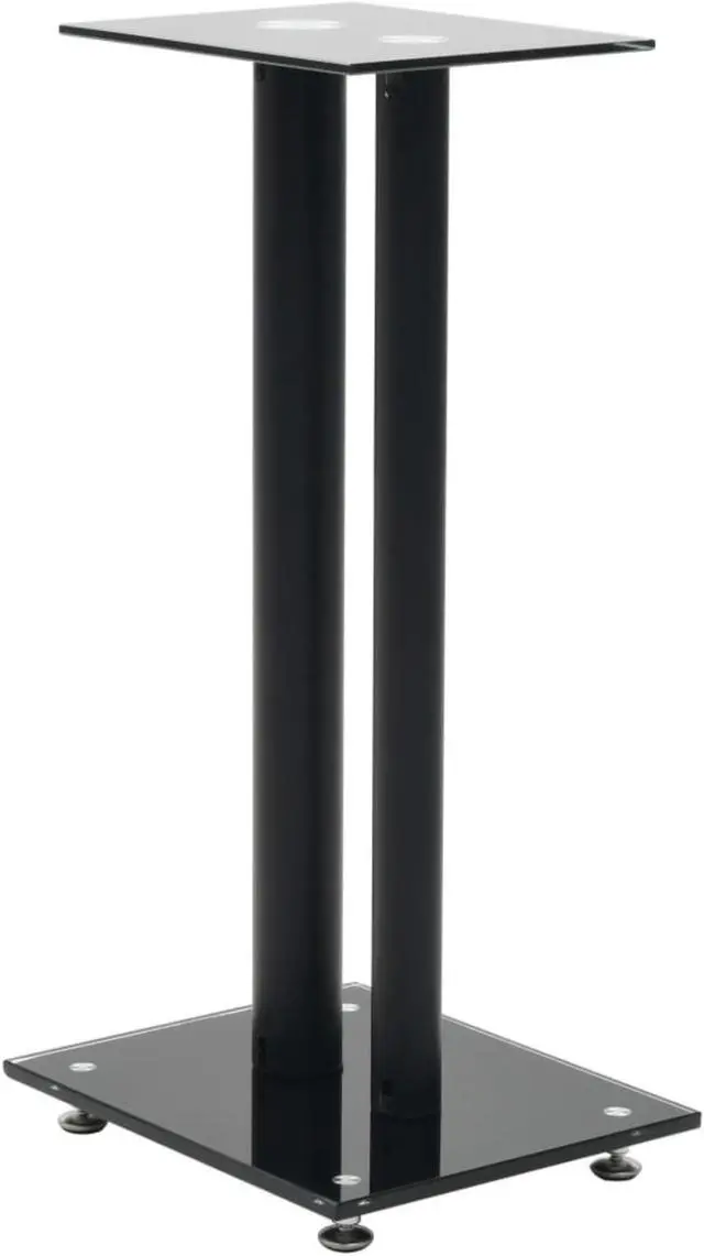Alt view image 12 of 13 - vidaXL Speaker Stands Speaker Holder 2 Pcs Tempered Glass 2 Pillars Design Black