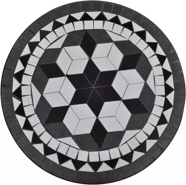 Alt view image 10 of 13 - vidaXL Table Outdoor Side Table Garden Mosaic Table for Balcony Ceramic Black