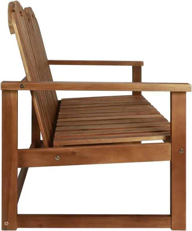 Alt view image 13 of 14 - vidaXL Outdoor Patio Bench 2-Seater Bench with Armrests Solid Wood Acacia